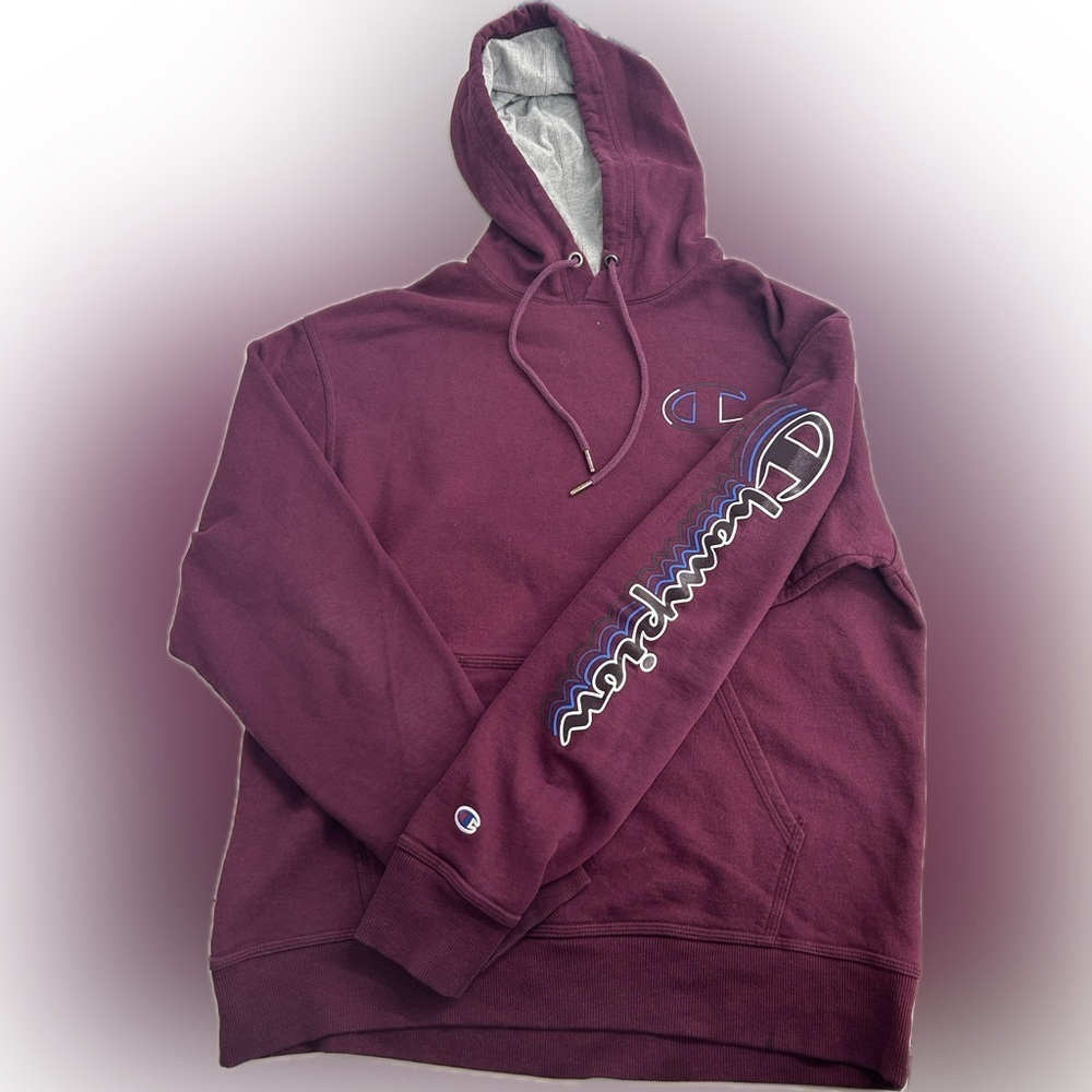 Champion Burgundy Hoodie - Size Large!
